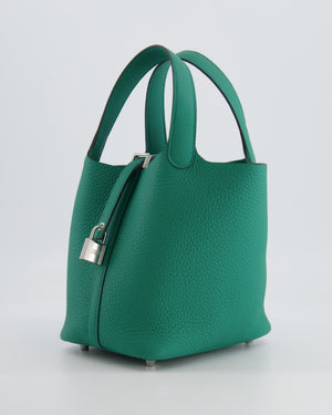 Hermès Picotin Lock Bag 18 in Clemence Leather Vert Vertigo with Palladium Hardware
