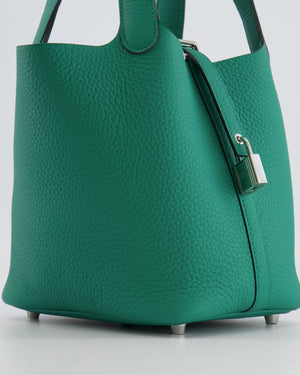 Hermès Picotin Lock Bag 18 in Clemence Leather Vert Vertigo with Palladium Hardware