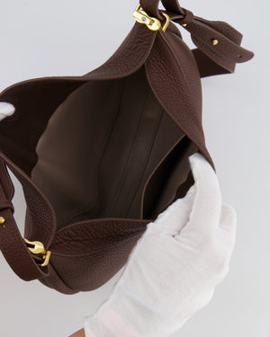 Songmont Brown Luna Shoulder Bag with Gold Hardware