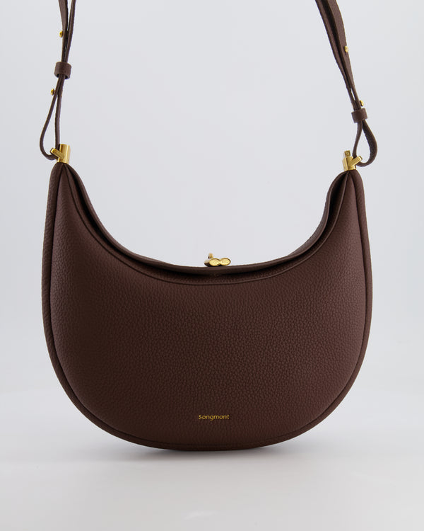 Songmont Brown Luna Shoulder Bag with Gold Hardware