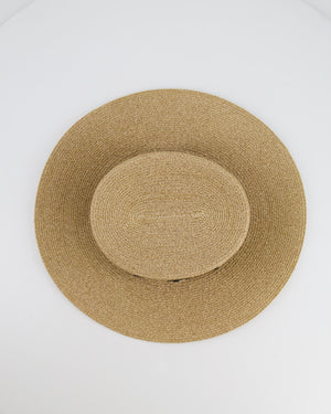 Gucci Gold Metallic Hat with Black Band and Bee Logo Detail Size XS RRP £435