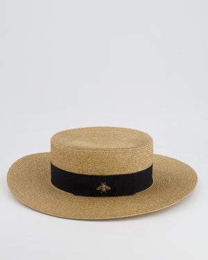 Gucci Gold Metallic Hat with Black Band and Bee Logo Detail Size XS RRP £435