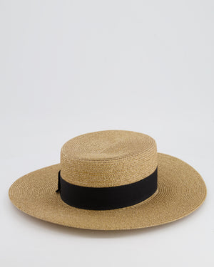 Gucci Gold Metallic Hat with Black Band and Bee Logo Detail Size XS RRP £435