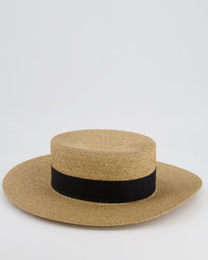 Gucci Gold Metallic Hat with Black Band and Bee Logo Detail Size XS RRP £435