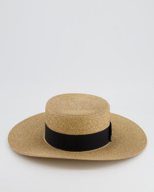 Gucci Gold Metallic Hat with Black Band and Bee Logo Detail Size XS RRP £435