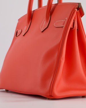 *HOT* Hermès Candy Birkin 30 Retourne Verso Bag in Rose Jaipur Epsom Leather, Gold Chèvre Interior with Permabrass Hardware