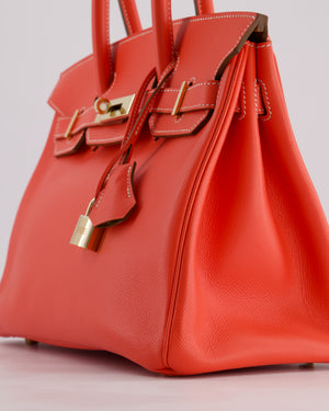 *HOT* Hermès Candy Birkin 30 Retourne Verso Bag in Rose Jaipur Epsom Leather, Gold Chèvre Interior with Permabrass Hardware