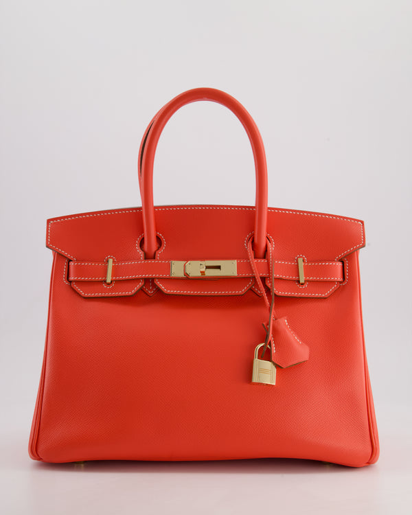 *HOT* Hermès Candy Birkin 30cm Verso Bag in Rose Jaipur Epsom Leather, Gold Chèvre Interior with Permabrass Hardware