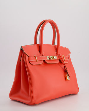 *HOT* Hermès Candy Birkin 30 Retourne Verso Bag in Rose Jaipur Epsom Leather, Gold Chèvre Interior with Permabrass Hardware
