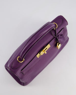 Hermès Kelly Retourne Bag 28cm in Ultraviolet Clemence Leather with Gold Hardware