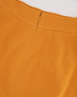 Chanel Orange Vintage Jacket and Skirt Set with Gold CC Buttons Size FR 42 (UK 14)