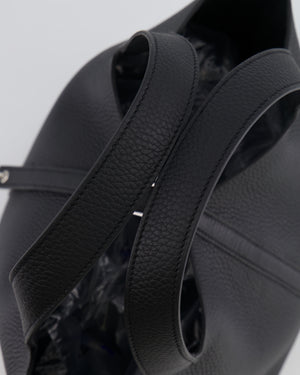 Hermes Picotin Lock 22cm in Black Clemence Leather with Palladium Hardware