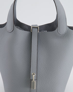 Hermès Picotin Lock Bag 18 in Gris Pantin Clemence Leather with Palladium Hardware