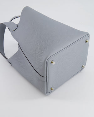 Hermès Picotin Lock Bag 18 in Gris Pantin Clemence Leather with Palladium Hardware