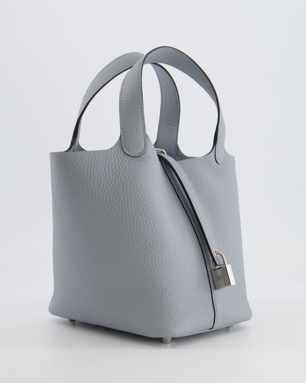 Hermès Picotin Lock Bag 18 in Gris Pantin Clemence Leather with Palladium Hardware