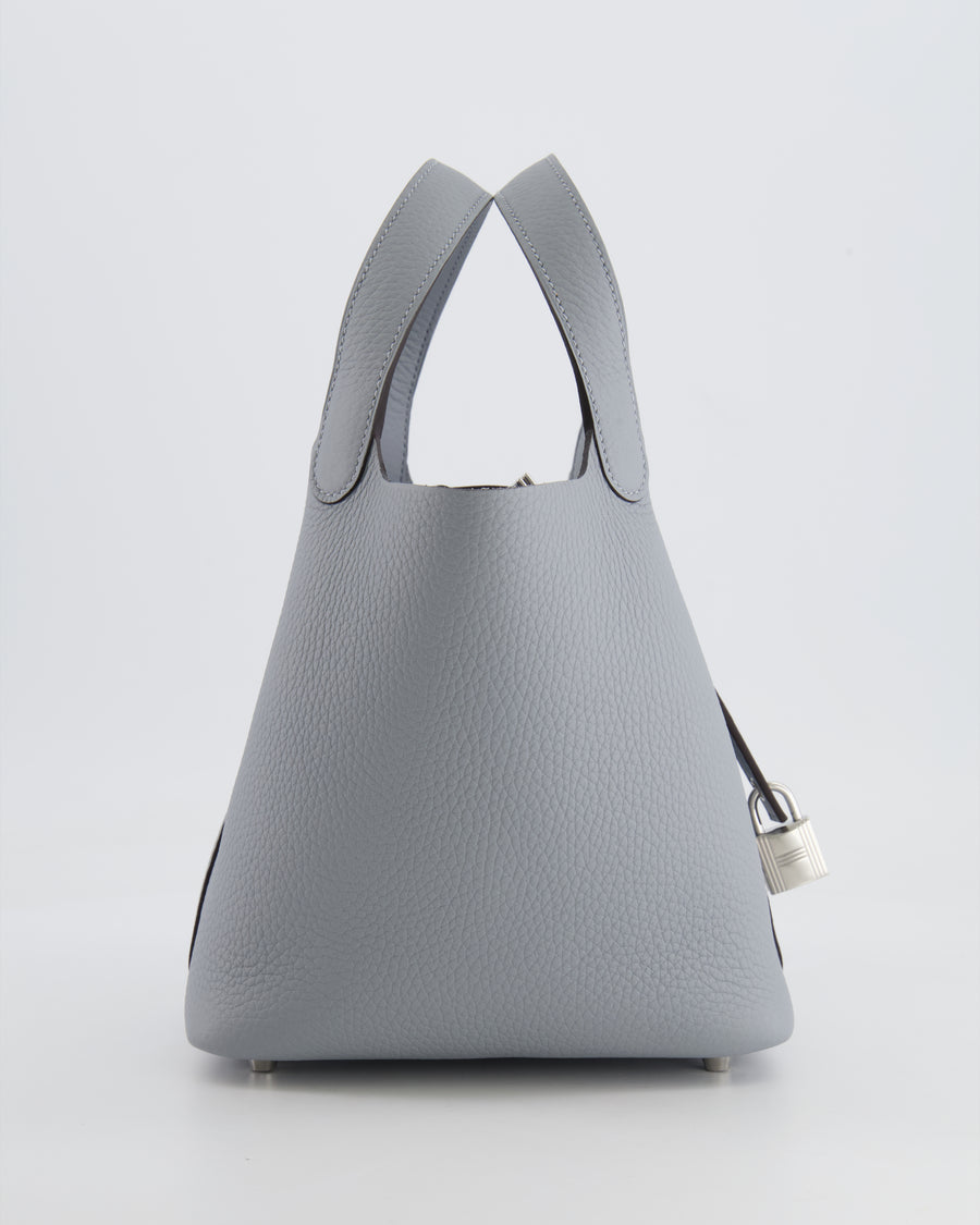 Hermès Picotin Lock Bag 18 in Gris Pantin Clemence Leather with Palladium Hardware