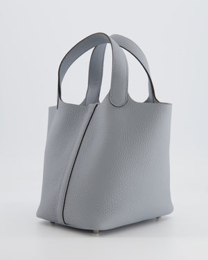Hermès Picotin Lock Bag 18 in Gris Pantin Clemence Leather with Palladium Hardware
