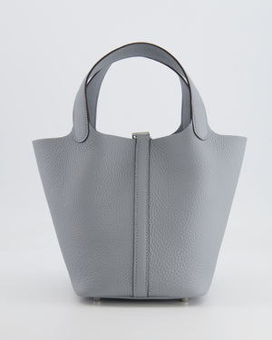 Hermès Picotin Lock Bag 18 in Gris Pantin Clemence Leather with Palladium Hardware