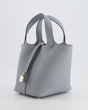 Hermès Picotin Lock Bag 18 in Gris Pantin Clemence Leather with Palladium Hardware