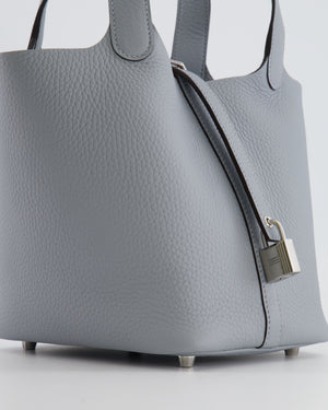 Hermès Picotin Lock Bag 18 in Gris Pantin Clemence Leather with Palladium Hardware