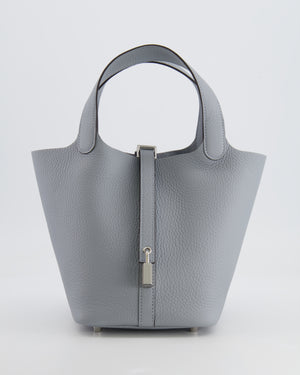 Hermès Picotin Lock Bag 18 in Gris Pantin Clemence Leather with Palladium Hardware