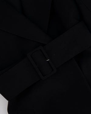 Alaïa Black Belted Double Breasted Coat with Hood Detail Size FR 34 (UK 6) RRP £3,500
