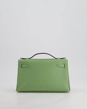 *HOT COLOUR* Hermès Mini Kelly Pochette Bag in Vert Criquet Swift Leather with Gold Hardware