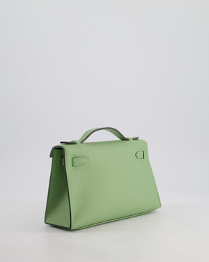 *HOT COLOUR* Hermès Mini Kelly Pochette Bag in Vert Criquet Swift Leather with Gold Hardware