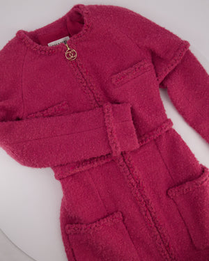 Chanel AW/19 Pink Long Sleeve Tweed Jacket Size FR 34 (UK 6)