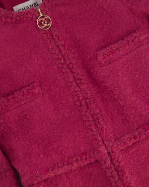 Chanel AW/19 Pink Long Sleeve Tweed Jacket Size FR 34 (UK 6)