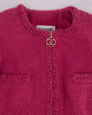 Chanel AW/19 Pink Long Sleeve Tweed Jacket Size FR 34 (UK 6)