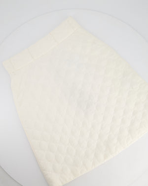 Fendi White Quilted Midi Skirt Size IT 36 (UK 4)
