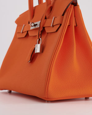 Hermès Birkin 30 Retourne Bag in Orange Minium Togo Leather with Palladium Hardware