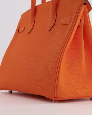 Hermès Birkin 30 Retourne Bag in Orange Minium Togo Leather with Palladium Hardware