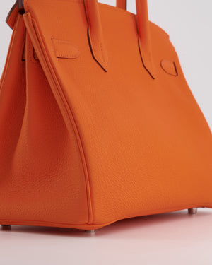 Hermès Birkin 30 Retourne Bag in Orange Minium Togo Leather with Palladium Hardware