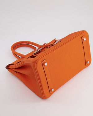 Hermès Birkin 30 Retourne Bag in Orange Minium Togo Leather with Palladium Hardware