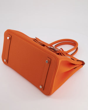 Hermès Birkin 30 Retourne Bag in Orange Minium Togo Leather with Palladium Hardware