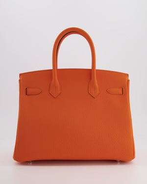 Hermès Birkin 30 Retourne Bag in Orange Minium Togo Leather with Palladium Hardware
