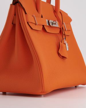 Hermès Birkin 30 Retourne Bag in Orange Minium Togo Leather with Palladium Hardware