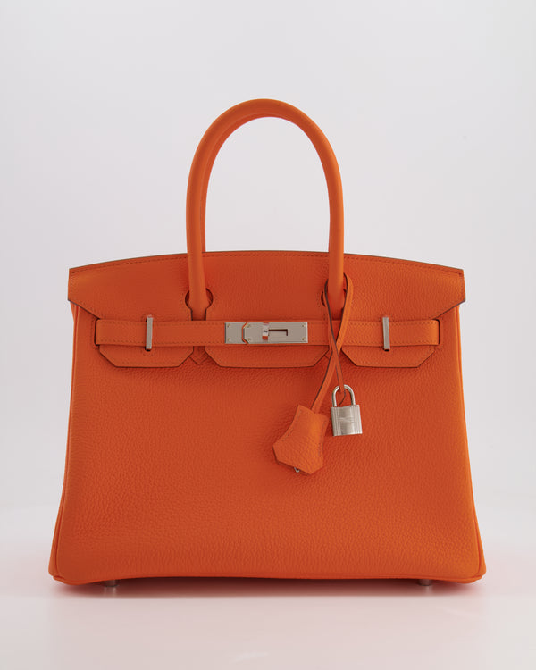 Hermes Birkin 30cm in Orange Minium Togo Leather with Palladium Hardware