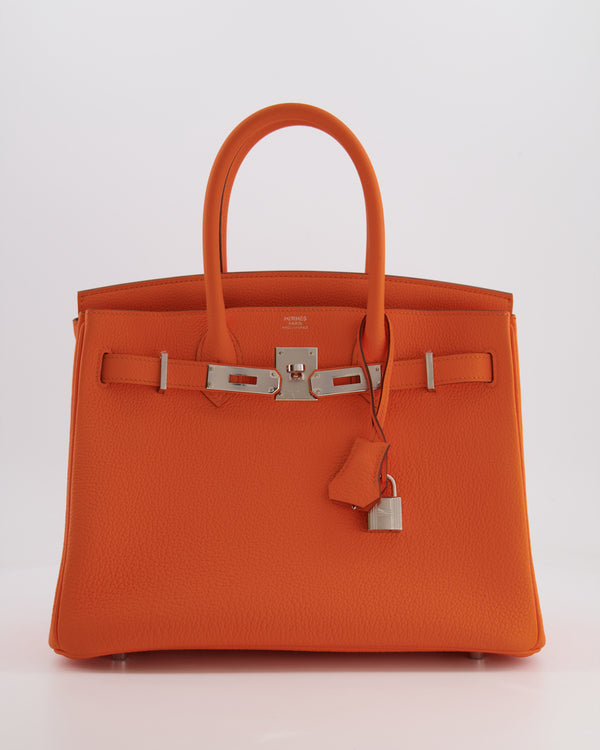 Hermes Birkin 30cm in Orange Minium Togo Leather with Palladium Hardware