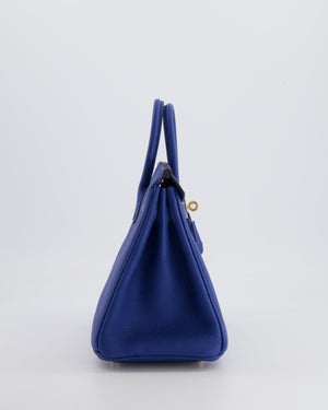 *FIRE PRICE* Hermès Birkin 25 Retourne Bag in Bleu France Togo Leather with Gold Hardware