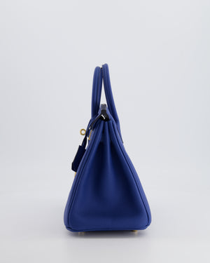 *FIRE PRICE* Hermès Birkin 25 Retourne Bag in Bleu France Togo Leather with Gold Hardware
