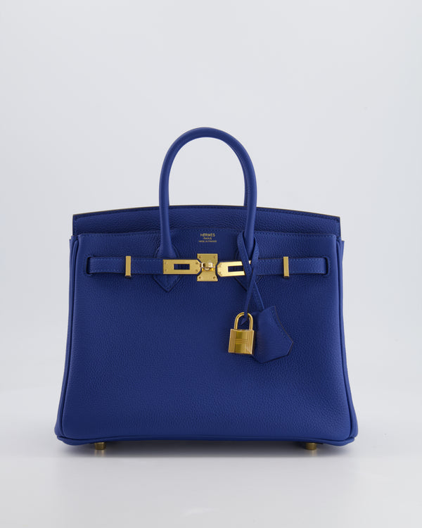 Hermès Birkin 25 Retourne Bag in Bleu France Togo Leather with Gold Hardware