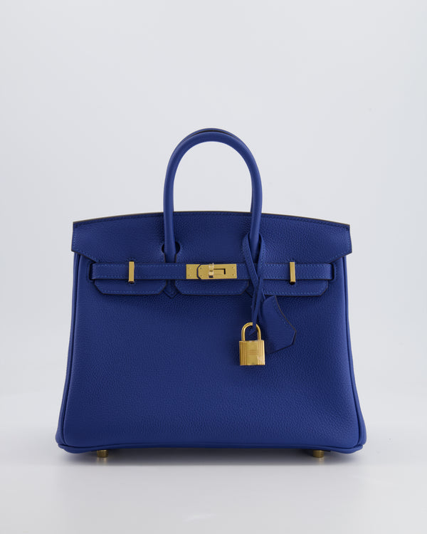 Hermès Birkin 25 Retourne Bag in Bleu France Togo Leather with Gold Hardware