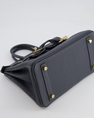 Hermès Birkin 25 Retourne Bag in Gris Misty Togo Leather with Permabrass Hardware
