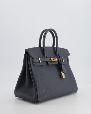 Hermès Birkin 25 Retourne Bag in Gris Misty Togo Leather with Permabrass Hardware