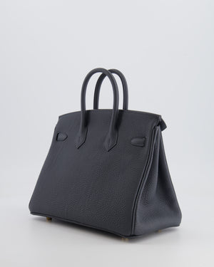 Hermès Birkin 25 Retourne Bag in Gris Misty Togo Leather with Permabrass Hardware