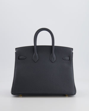 Hermès Birkin 25 Retourne Bag in Gris Misty Togo Leather with Permabrass Hardware