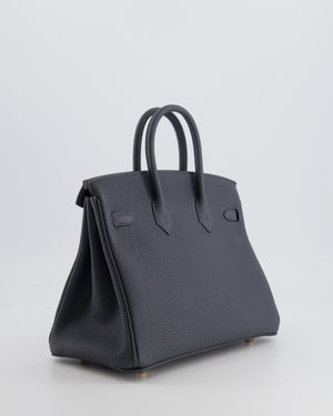 Hermès Birkin 25 Retourne Bag in Gris Misty Togo Leather with Permabrass Hardware